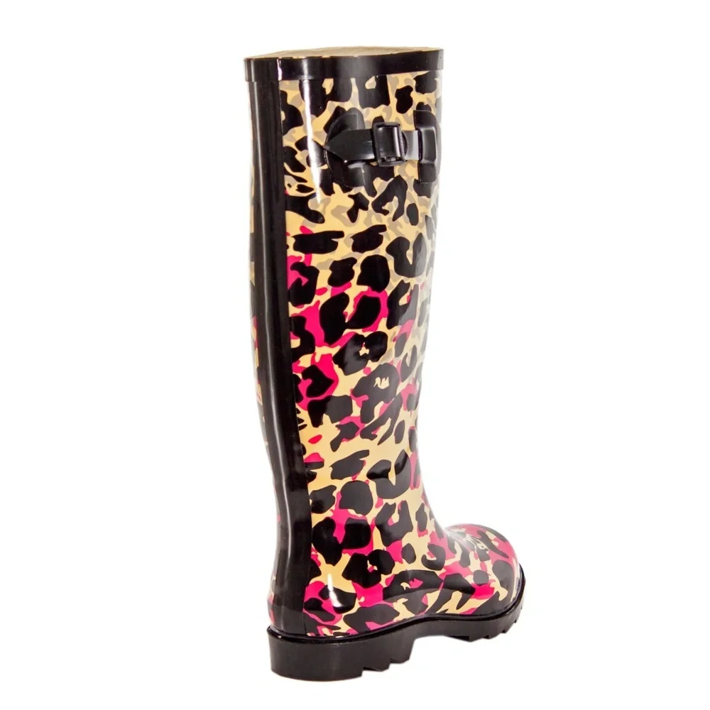 Women Tall Rain Boots, RB-1404, Blushing Jaguar, Size 6